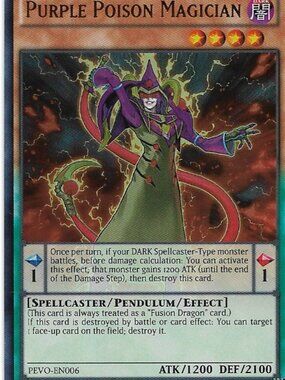Yu-Gi-Oh Purple Poison Magician PEVO-EN006 Holo NM